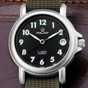 【送料無料】腕時計 キャリバーミルタリーアビエイターパイロットマニュアルロシアpoljot kaliber 2614 miltary aviator fliegeruhr 38mm handaufzug russland nos|hokushin