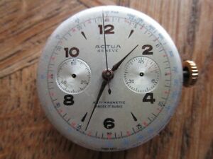 【送料無料】腕時計 ヴィンテージクロノグラフカルヴィーナスフラットハイスプリングvintage actua chronograph mvt cal venus 175 for parts flat haispring|hokushin
