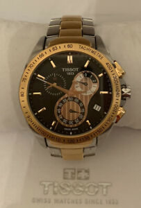 【送料無料】腕時計 ヴェロシメンズクロノグラフツートーンクォーツウォッチtissot t0244172205100 velocit 45 mm mens chronograph two tone quartz watch|hokushin