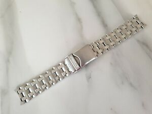 【送料無料】腕時計　エテルナマティッチステンレススチールブレスレットエンドクロノグラフeterna matic stainless steel bracelet 18mm nos curved ends 80s 90s chronograph