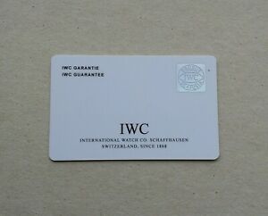 【送料無料】腕時計　カードiwc warranty card unwritten *