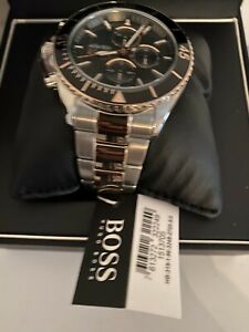 【送料無料】腕時計　ヒューゴボスボスツートンオーシャンエディションクロノグラフウォッチシルバーhugo boss boss twotone ocean edition chronograph watch silver bnib rrp ￡449