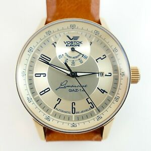 【貨物輸送無料】ウオッチ ボストークヨーロッパゲントリムジンレザーストラップローズゴールドvostok europe gents automatic gaz14 limousine genuine leather strap, rose gold