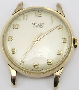 【送料無料】腕時計　ヴィンテージゴールドスイスvintage majex 9ct gold gents 21 jewel swiss gents wristwatch in working order