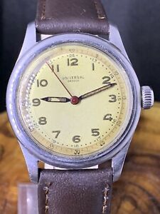 【貨物輸送無料】ウオッチ ユニバーサルジュネーブカルスイープセカンドハンドmilitary ww2 universal geneve cal 263 wrist watch sweep second hand 0996