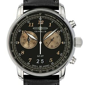 【貨物輸送無料】ウオッチ ツェッペリングラーフツェッペリンクロノブラックスタールビッグデイトレデルブ