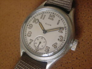 【貨物輸送無料】ウオッチ エルギンカルworld war 2 era elgin military issue wrist watch  cal 580