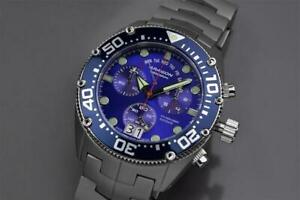 【貨物輸送無料】ウオッチ アラゴンチタンスイスクォーツクロノグラフウォッチaragon a006blu virtuoso titanium 8040n swiss quartz chronograph watch
