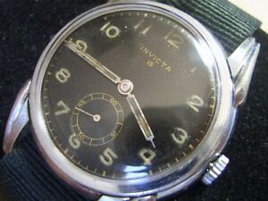 【貨物輸送無料】ウオッチ ヴィンテージインビクタミリタリーオリジナルコンディションvintage 1940s invicta 15 36粍 military wwii era original condition       *6391