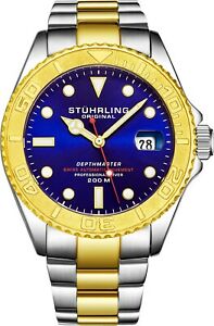 【貨物輸送無料】ウオッチ スチュアリングデプスマスターメンズジュエルスイスメートルダイブウォッチstuhrling depthmaster mens 18 jewel swiss automatic 200 meter dive watch 89304