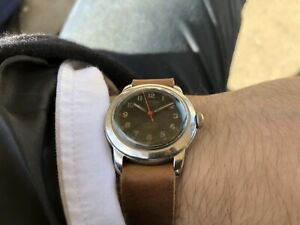 【貨物輸送無料】ウオッチ ヴィンテージレオニダスミリメートルサービスvintage leonidas automatic military watch 32粍 just serviced