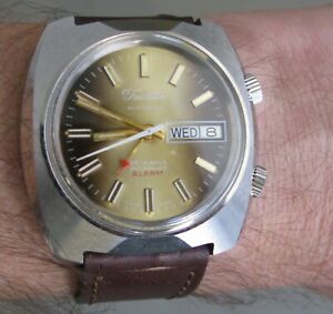 【貨物輸送無料】ウオッチ 目覚まし時計as 5008 automatic alarm 25 jewels automatic tradition watch インチ working order