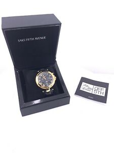 【貨物輸送無料】ウオッチ サックスフィフスアベニューウォッチローマクォーツsaks fifth avenue watch 5 気圧, roman numerals,lunar calendar,quartz 40粍 b10