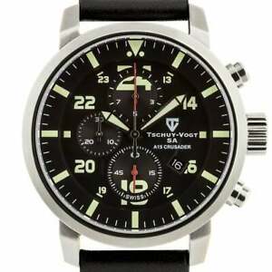 【送料無料】腕時計　スイスクロノグラフウォッチtschuyvogt sa a15 crusader mens swiss chronograph watch