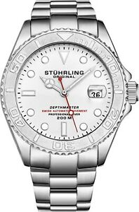 【貨物輸送無料】ウオッチ スチュアリングデプスマスターメンズジュエルスイスメートルダイブウォッチstuhrling depthmaster mens 18 jewel swiss automatic 200 meter dive watch 89301