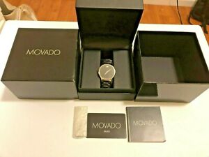 【貨物輸送無料】ウオッチ メンズモバドミュージアムリストウォッチステンレススチールボックスmint mens movado 201141092 museum wrist watch 38粍 stainless steel with box