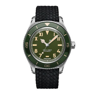 【送料無料】腕時計　ベースキャンプカリグリーンオートマチックアチャイオネロテロスヴェルデオロオロギウオモundone basecamp cali green automatico acciaio nero tessuto verde orologio uomo｜hokushin