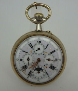 【貨物輸送無料】ウオッチ ムーンフェイズカレンダーubergrose astronomische taschenuhr  mondphase kalendarium um 1910 68055