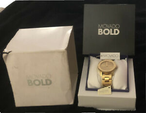 【貨物輸送無料】ウオッチ モバドゴールドトーンステンレススイスムーブメントウォッチmovado boldgoldtone stainless steel 38粍 swiss movement watch 3600085