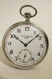【送料無料】腕時計　モントレグーセットクロノムトレリップアンアシエエクセレントエタットアネmontre gousset chronometre lip en acier, excellent etat, annees 30