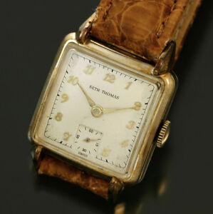 【貨物輸送無料】ウオッチ レアヴィンテージスクエアセストーマスジュエルrare vintage square seth thomas wrist watch ca 1940  17 jewel