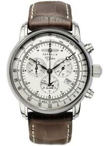 【貨物輸送無料】ウォッチ ツェッペリンメンズウォッチクロノグラフシルバーブラウンzeppelin 100 jahre herrenuhr chronograph silber braun 76801 腕時計-男女兼用腕時計