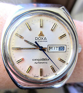 【貨物輸送無料】ウオッチ スイスドクサコンキスタドールデイデイウォッチサービスgents 1970s swiss ss doxa conquistador automatic eta2789 day date watch service