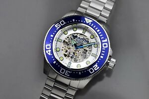【貨物輸送無料】ウオッチ アラゴンダイブマスタースケルトンaragon a062blu divemaster skeleton 45粍