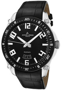 【貨物輸送無料】ウオッチ ジャックレマンジュネベメイドメンズオートマチックウォッチjacques lemans geneve gu333a swiss made mens automatic watch 1595