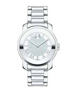 【貨物輸送無料】ウオッチ モバドボールドシルバーパヴェクリスタルレディースクォーツウォッチ movado bold silver pave crystal womens quartz watch 3600254