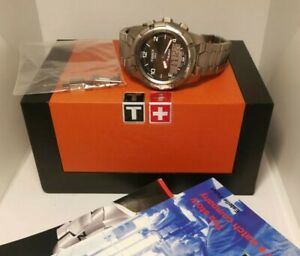 【貨物輸送無料】ウオッチ ティソレーシングスマートチタンメンウォッチボックスtissot racing ttouch ii smart titanium men watch t047420a box and booklet 男女兼用腕時計-腕時計