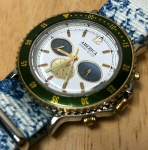 【送料無料】腕時計　ヴィンテージアメリカペリーエリスデュアルトーンベゼルクォーツバッテリーvintage america perry ellis dual tone moving bezel quartz watch hour~ battery 14,425円