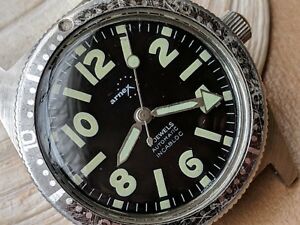 【貨物輸送無料】ウオッチ ヴィンテージアーネックスダイバーウォームパティナケースベゼルvintage arnex diver wwarm patina,all ss case,faded bezel,eta 2451,runs strong 男女兼用腕時計-腕時計