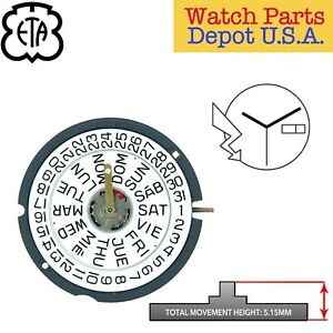 【送料無料】腕時計　スイスクォーツムーブメントデイデイデイトgenuine eta 804124 swiss parts quartz movement, 3 hands, daydate at 3 ?
