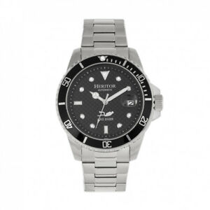 【送料無料】腕時計　ヘリタールキウスメンズプロダイバーシルバーブレスレットウォッチheritor automatic lucius mens pro diver silver bracelet watch w date hr7802｜hokushin