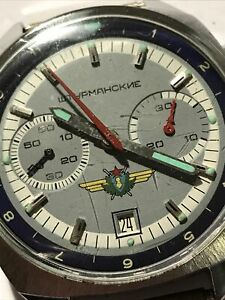 【送料無料】腕時計　ヴィンテージスターマンスキークロノグラフポルジョvintage sturmanskie chronograph poljot 3133, cccp｜hokushin