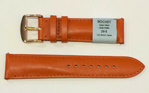 【送料無料】腕時計　ブレスレットストラップモントルロシェクワールヴァシェオレンジ??c36 bracelet strap montre rochet cuir vachette orange 20 mm largeur neuf 29?