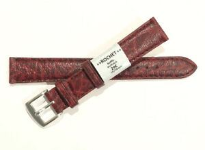 【送料無料】腕時計　ブレスレットストラップモントルロシェクワールブップルボルドーラージc99 bracelet strap montre rochet cuir buffle bordeaux 16 mm largeur neuf 29?