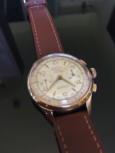 【送料無料】腕時計　ヴィンテージパーフェクトウォッチクロノミリメートルケースサイズキャリバーvintage and perfect watch axes chrono 1950 37 mm case size caliber 249｜hokushin