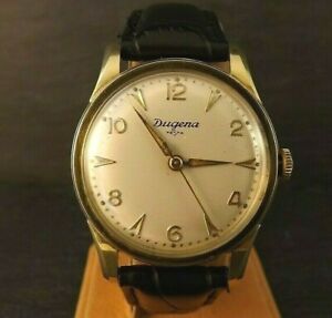 【貨物輸送無料】ウオッチ ゲンツヴィンテージソリッドドゥゲナフェスタウォッチカルgents vintage solid 14k dugena festa watch 1950s cal 1080