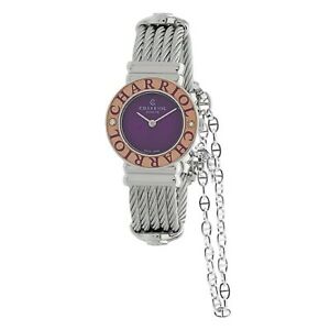 【貨物輸送無料】ウオッチ サントロペパープルクォーツウォッチcharriol 028scd3540566 womens st tropez purple quartz watch