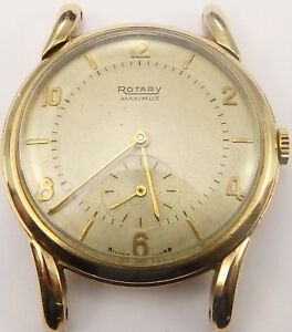 【貨物輸送無料】ウオッチ ヴィンテージロータリーゴールドスイスvintage rotary 9コンピュータ断層撮影法 gold gents 15 jewel swiss gents wristwatch インチ working order