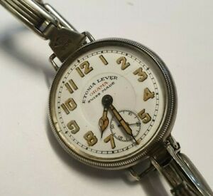 【貨物輸送無料】ウオッチ シルバーケーストレンチウォッチオラマエトニアレバースイスvery rare ww1 period silver cased trench watch orama etonia lever swiss made