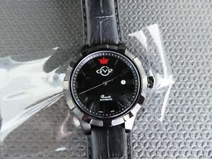 【貨物輸送無料】ウオッチ ゲヴリルスカッキスイスブラックブラックレザーストラップ