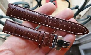 【送料無料】腕時計　ブレスレットクワールクロコブークルデプロイアンテモンレアンシエンヌクロノダイバーbracelet cuir croco boucle deployante *22 mm* pour montre ancienne chrono diver