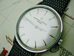 【送料無料】腕時計　エテルナマティックサービスキャリバー1964 eternamatic 3000 automatic gentlemans in steel, serviced caliber 1456u｜hokushin