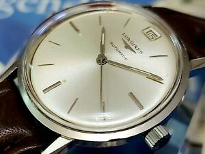 【貨物輸送無料】ウオッチ ロンジンオートマティックステンレススチールメンズウォッチlongines  automatik datum edelstahl herren uhr   raritat bj 1960er lauft gut**