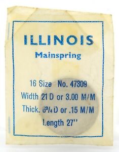 【送料無料】腕時計　イリノイサイズメインスプリングillinois 16 size mainspring 47309