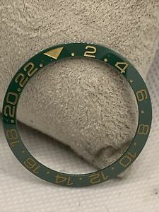 【送料無料】腕時計　グリーンゴールドセラミックベゼルフィットパーツ38mm green gold ceramic bezel insert fit for watch mod part l358
