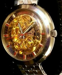 【送料無料】腕時計　メンズヴァルカインスケルトンbig 41mm mens vulcain skeletonized wrist watch, msr t54 auto 22 mvt ca1960s｜hokushin